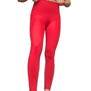 Red Aerie High-Waisted Leggings